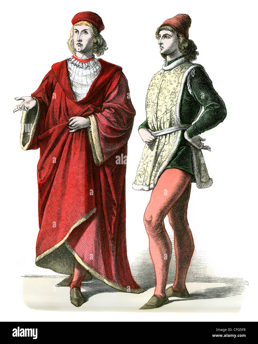 15th Century Noble men of Florence Stock Photo