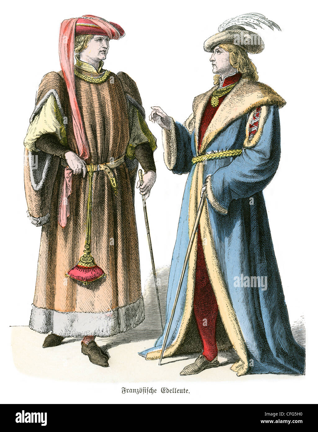 15th Century Noble men of France Stock Photo