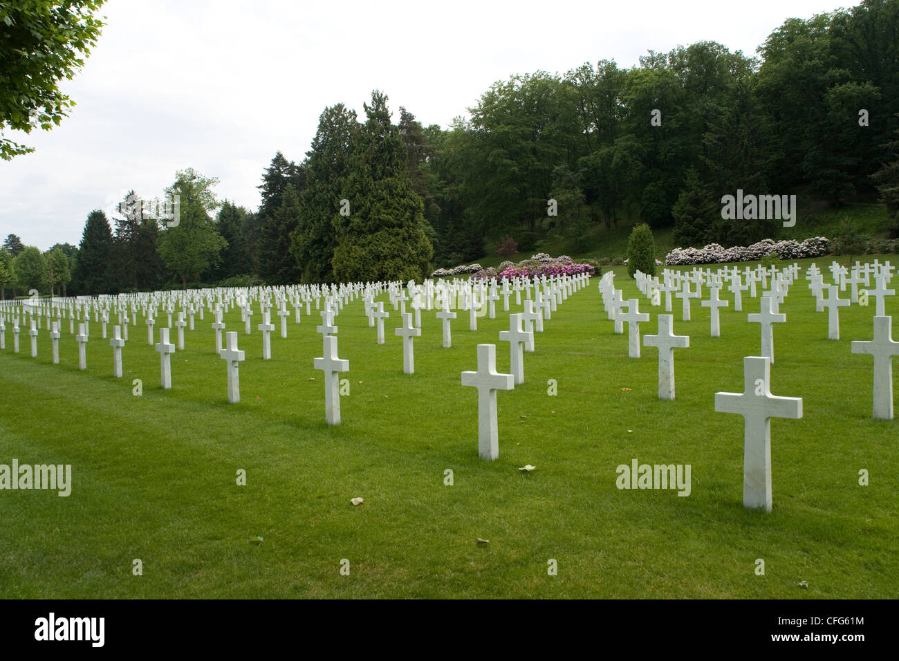 The Aisne Marne American First World War Cemetery lying beneath Belleau Wood near Chateau Thierry, France Stock Photo