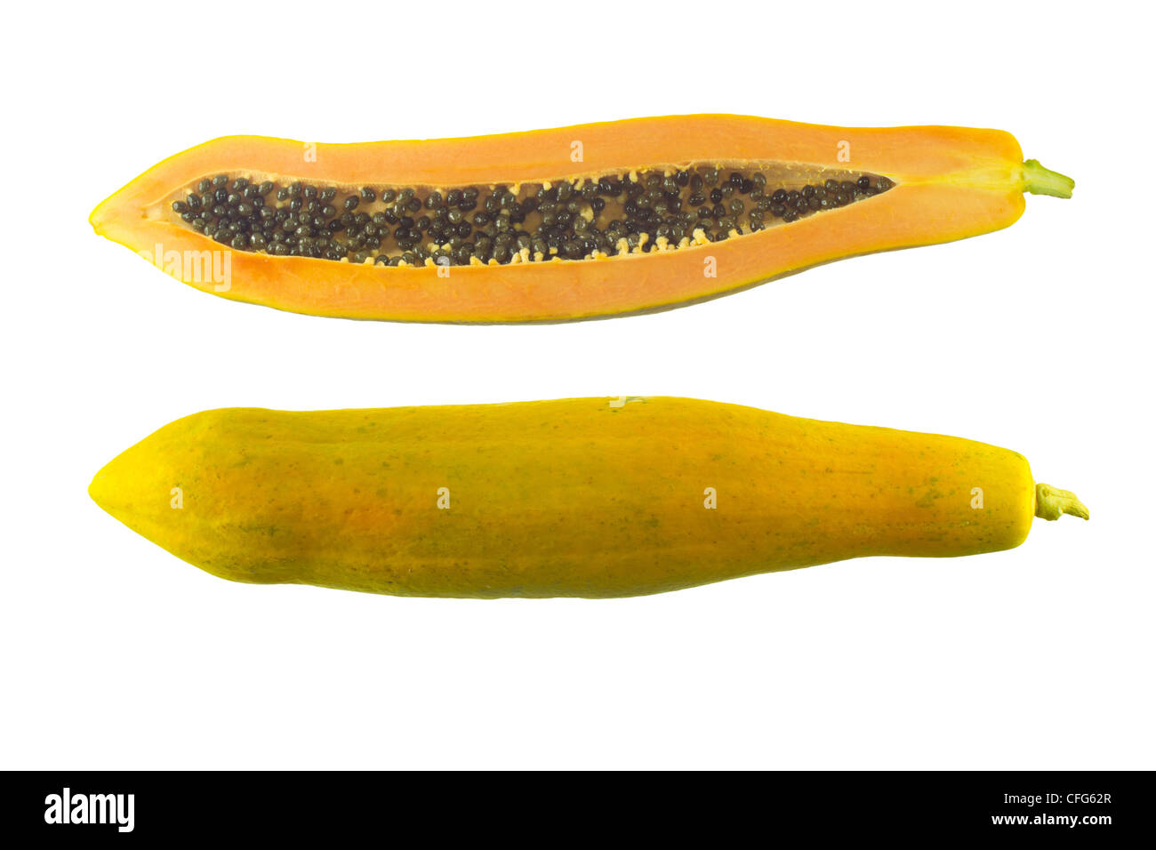 long papaya isolated on white background Stock Photo Alamy