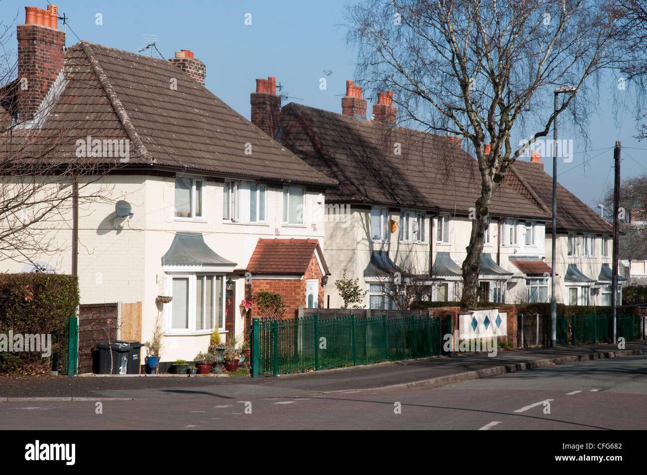 Housing Wythenshawe, Manchester. Mixture of privately owned and housing association managed properties. Stock Photo