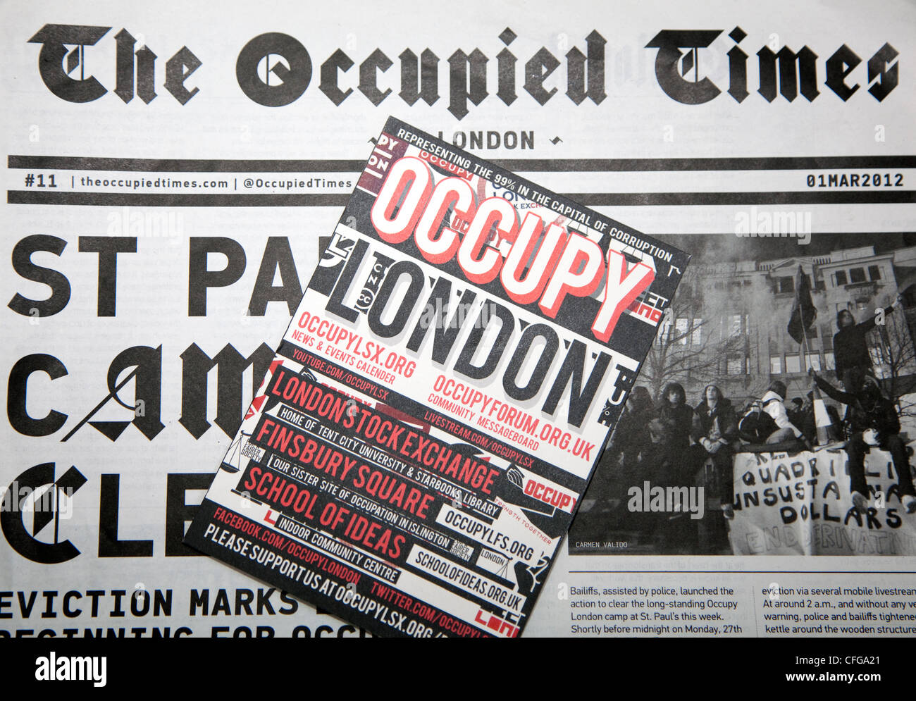 'The Occupied Times' newspaper of the Occupy London protest movement Stock Photo