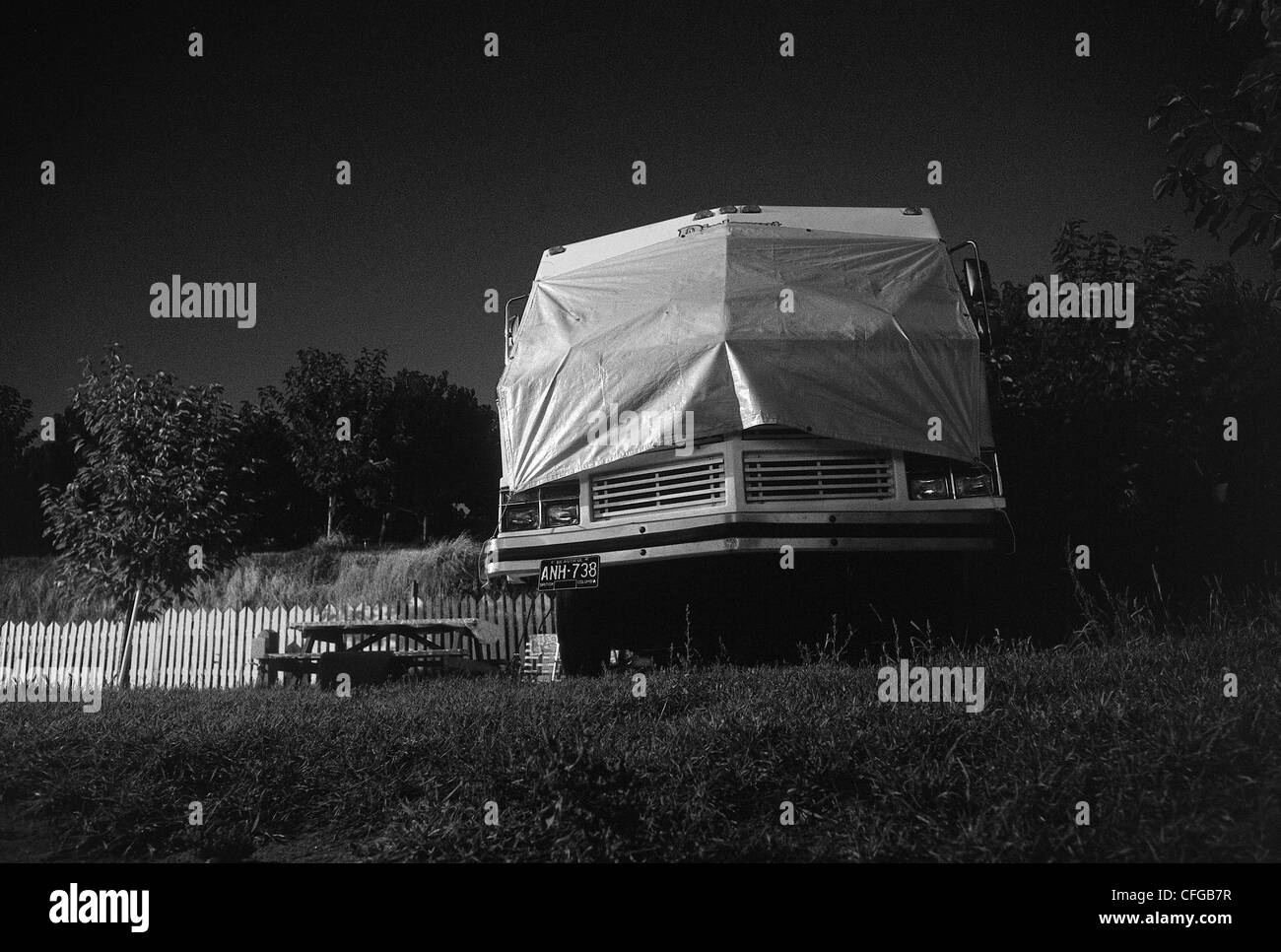 Campground site Black and White Stock Photos & Images - Alamy