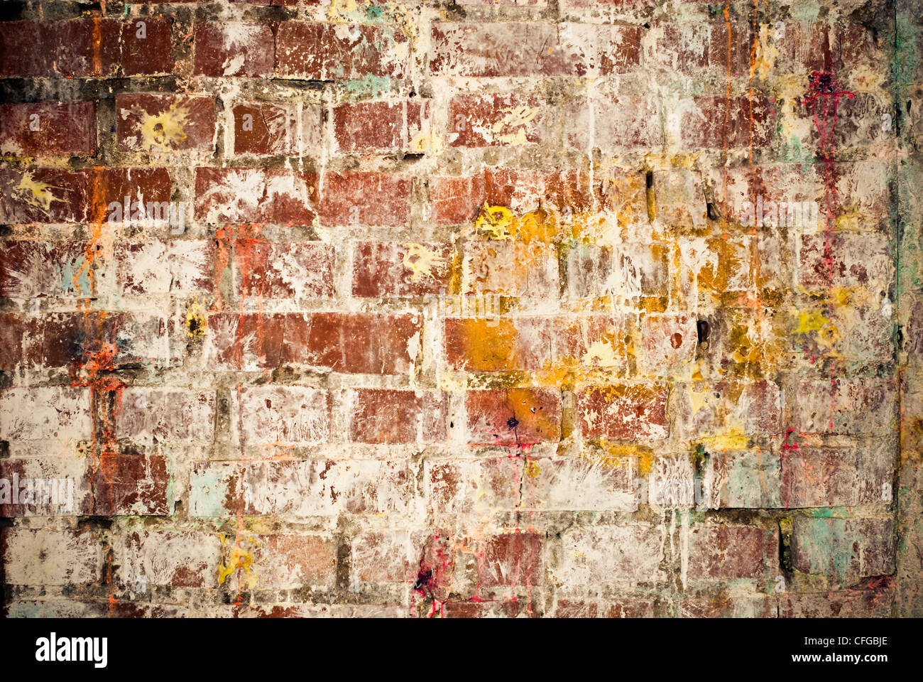 Brick wall with spots Stock Photo Alamy