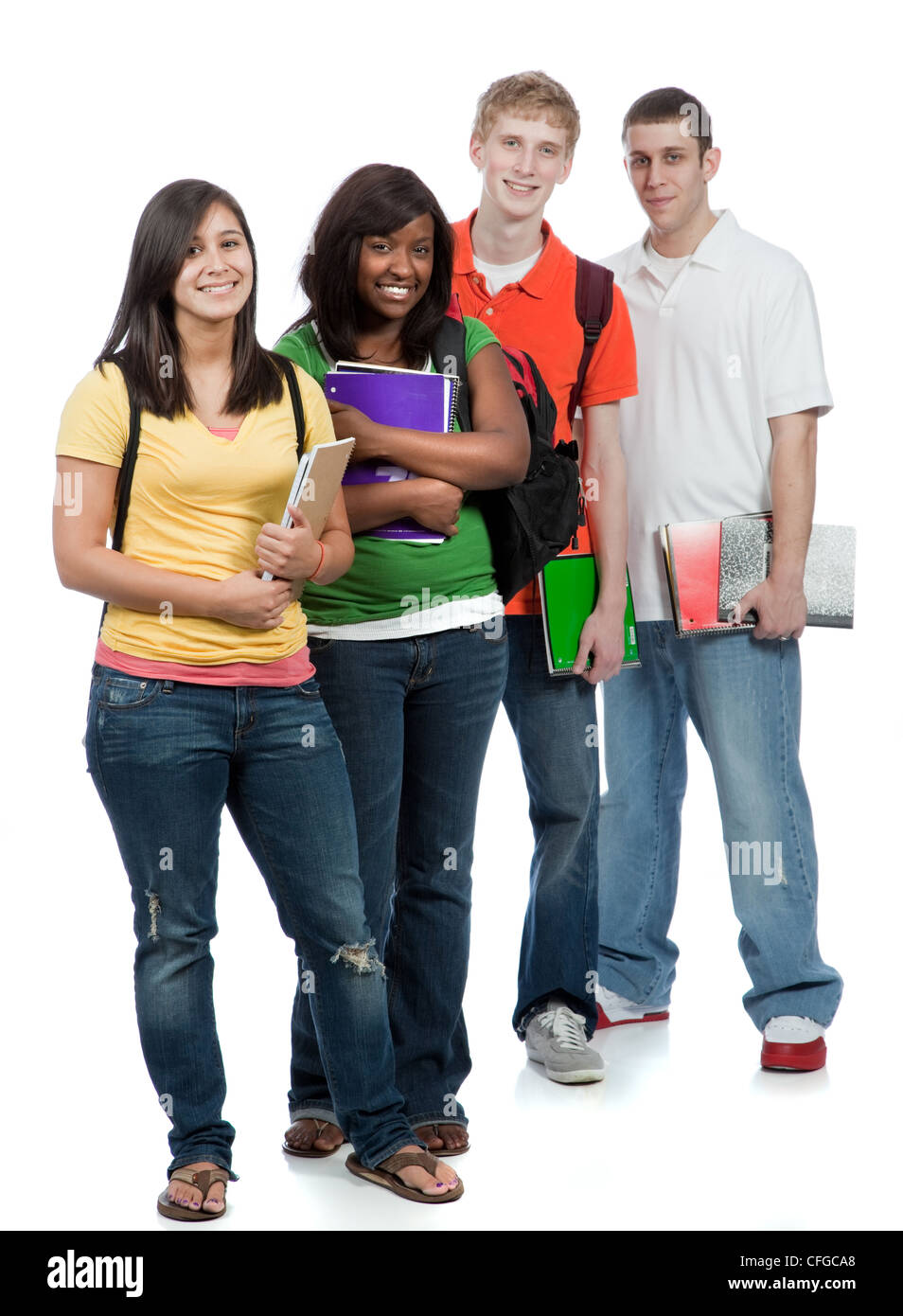 A multi-racial group of College students/friends, male and female Stock ...