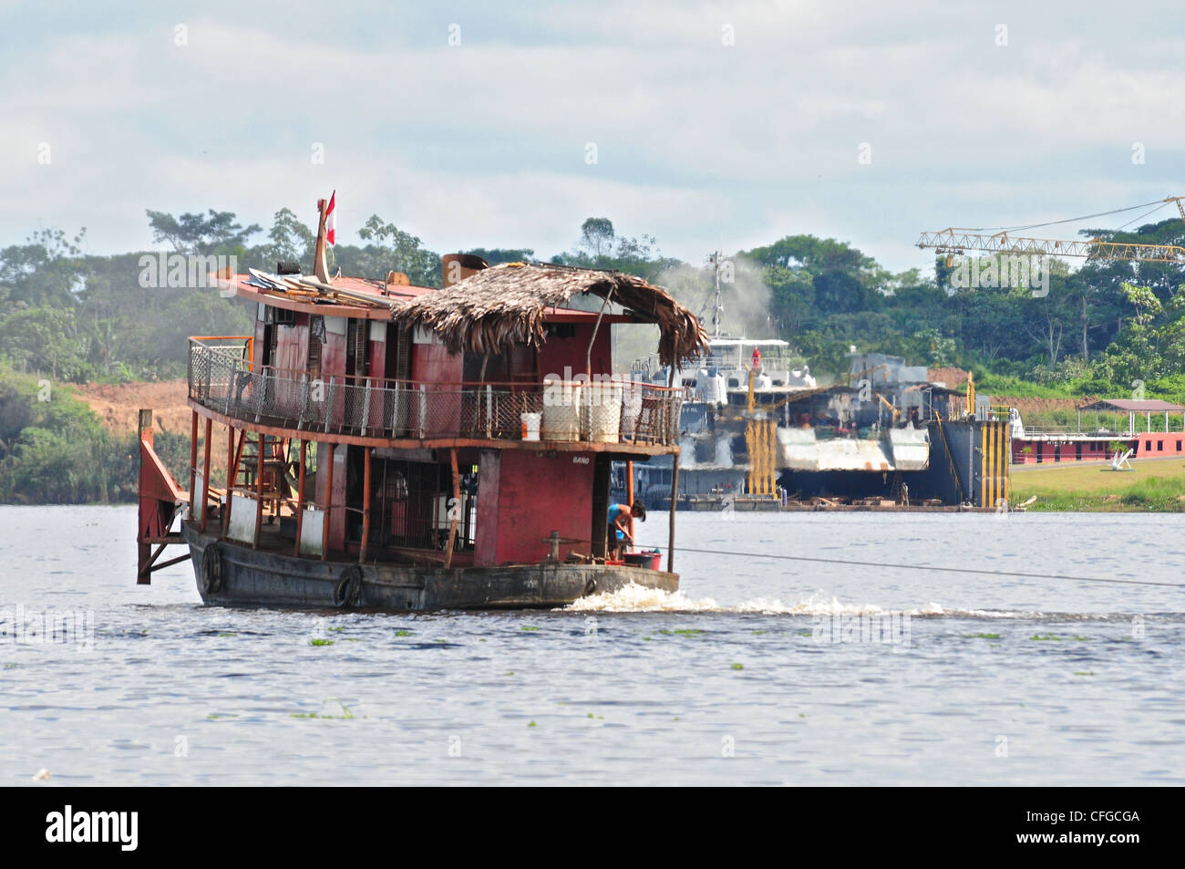 Amazon vessel used by locals to commute along the Amazon Basin Stock ...
