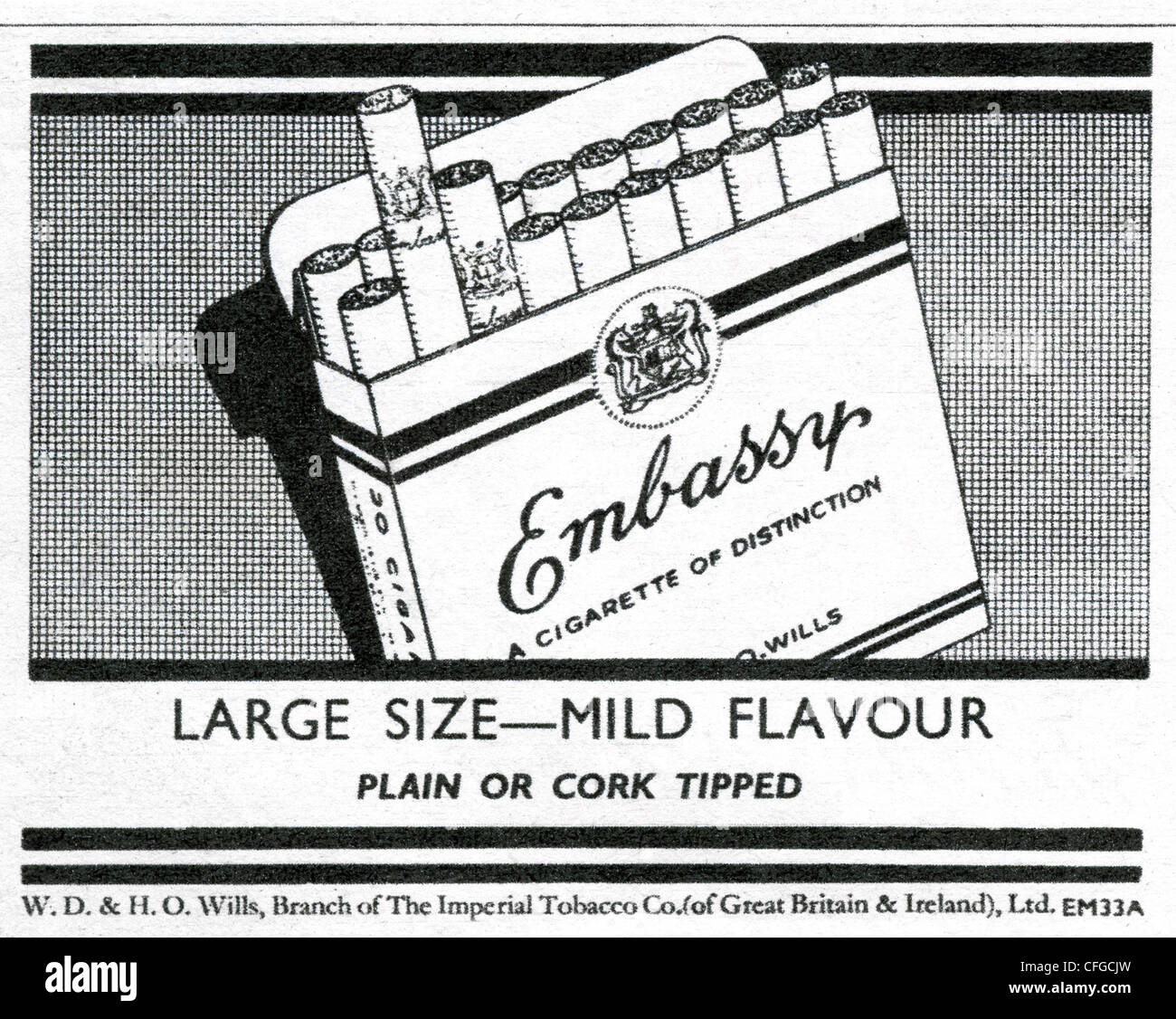 Embassy cigarettes advert from 1940 1940s Stock Photo