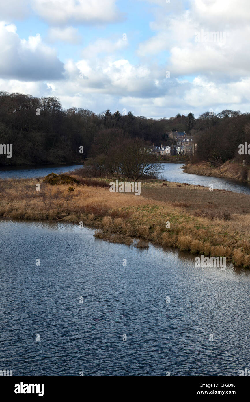 View of houses from the Bridge of Don Stock Photo Alamy