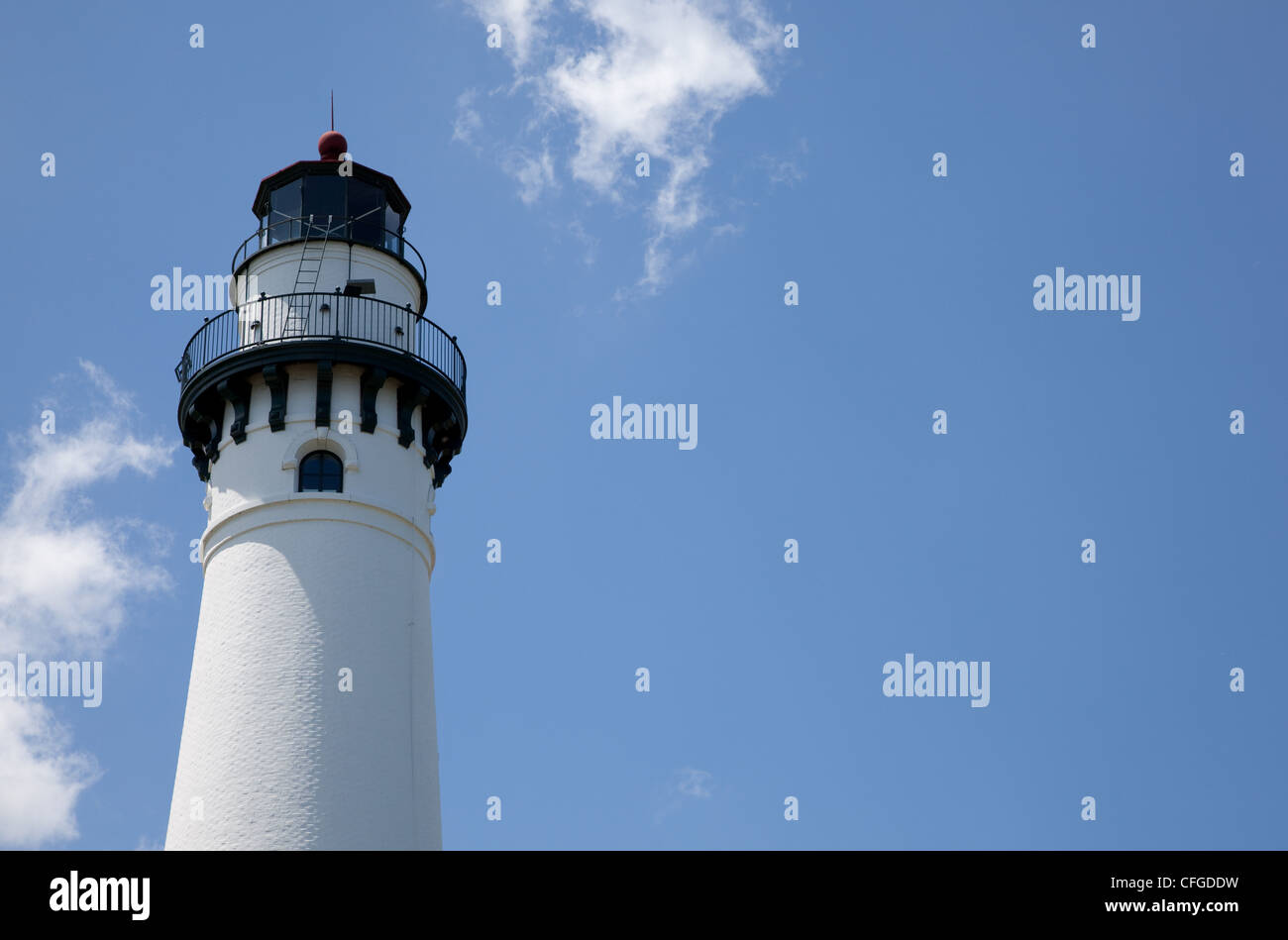 Light house with clear blue sky background Stock Photo