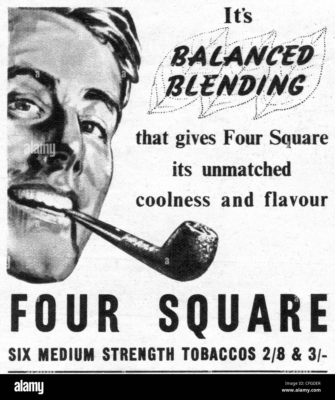 Four Square tobacco advert from 1946 Stock Photo