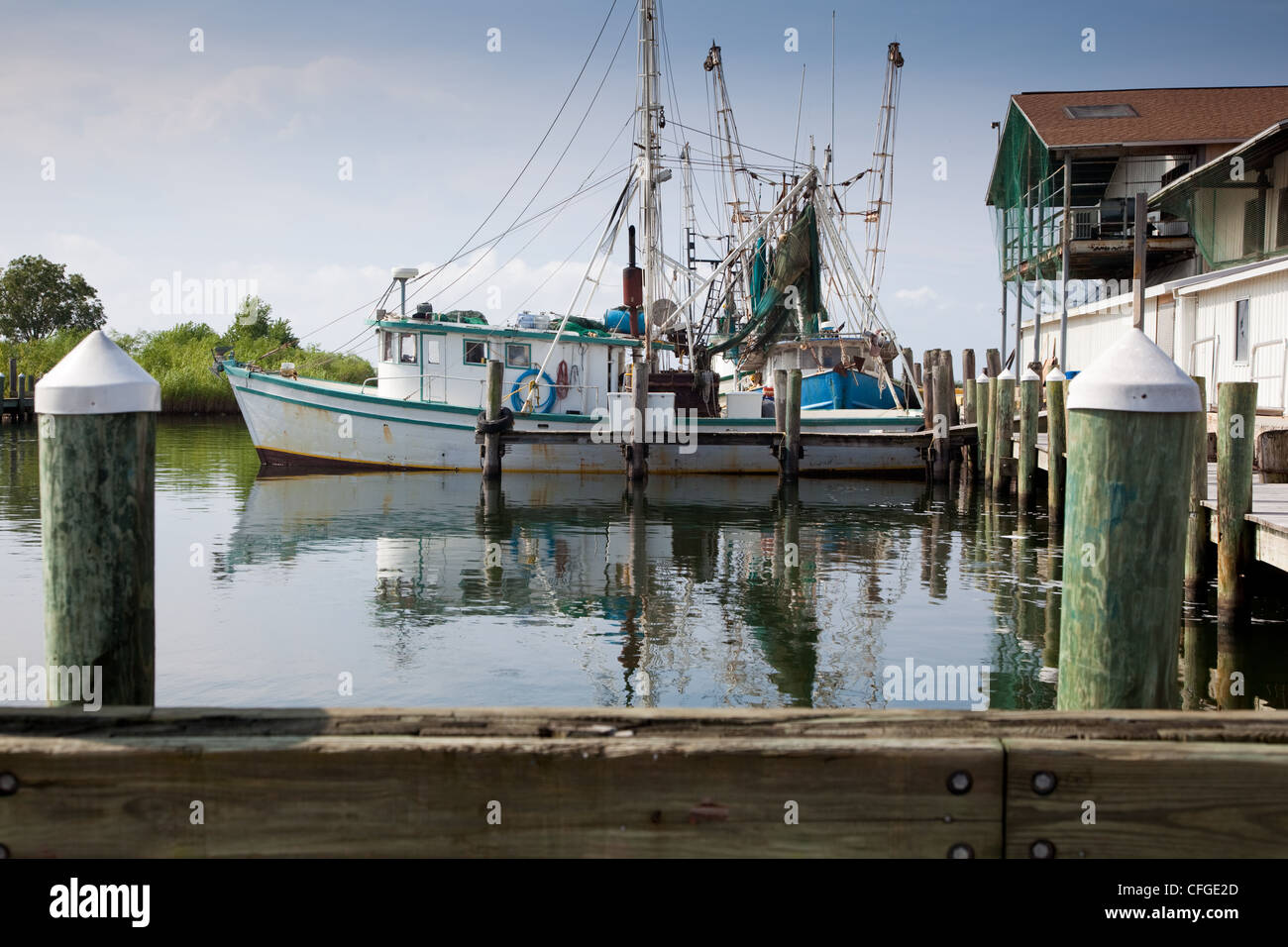 A Commercial fishing boat in dock Stock Photo Alamy
