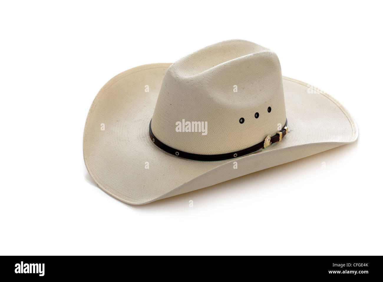 White stetson cowboy hat on a white background Stock Photo