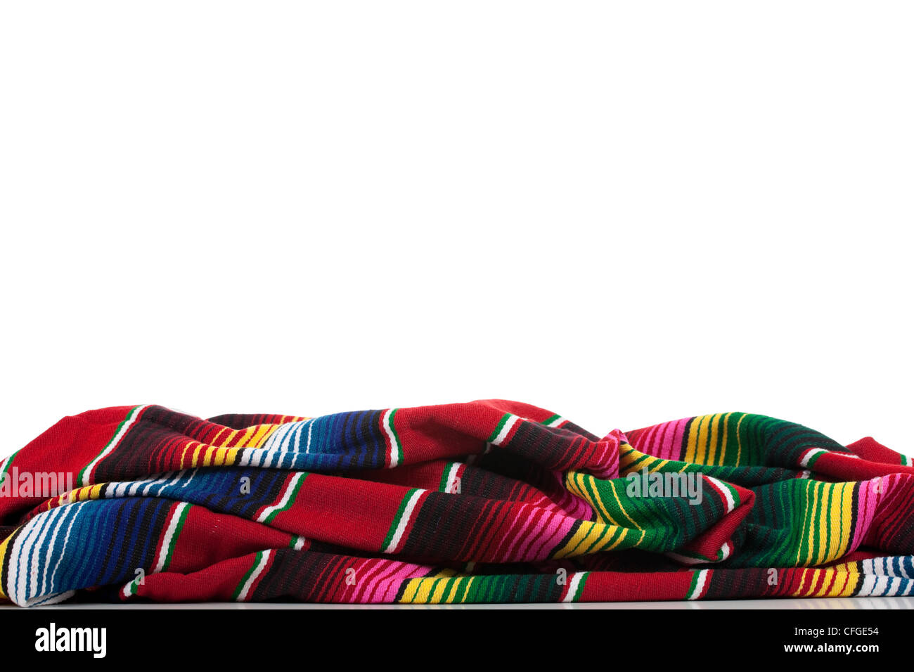 Mexican Serape on a white background with copy space Stock Photo