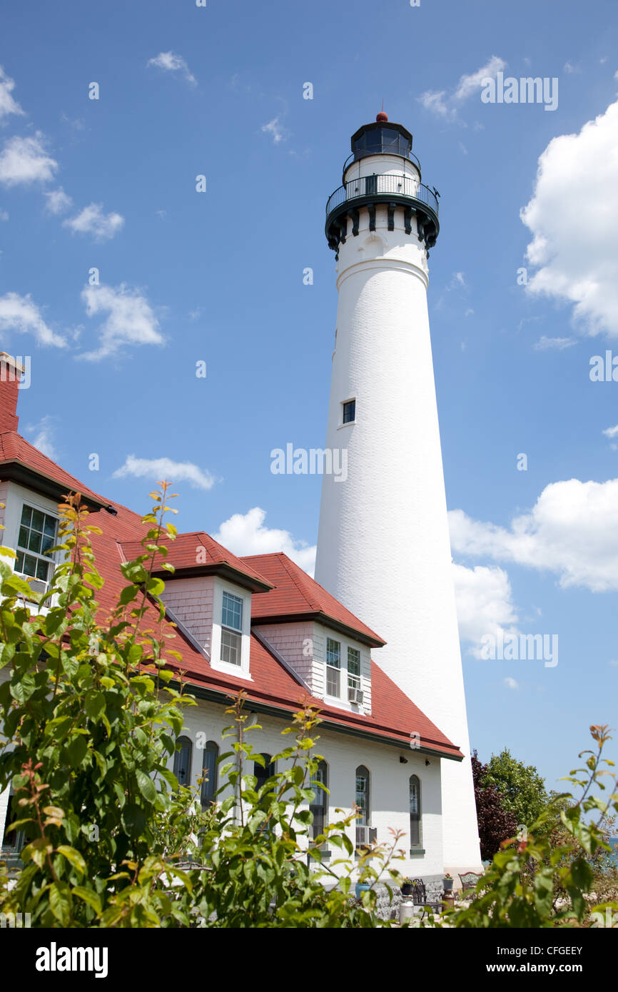 Lighthouse with a sky background Stock Photo