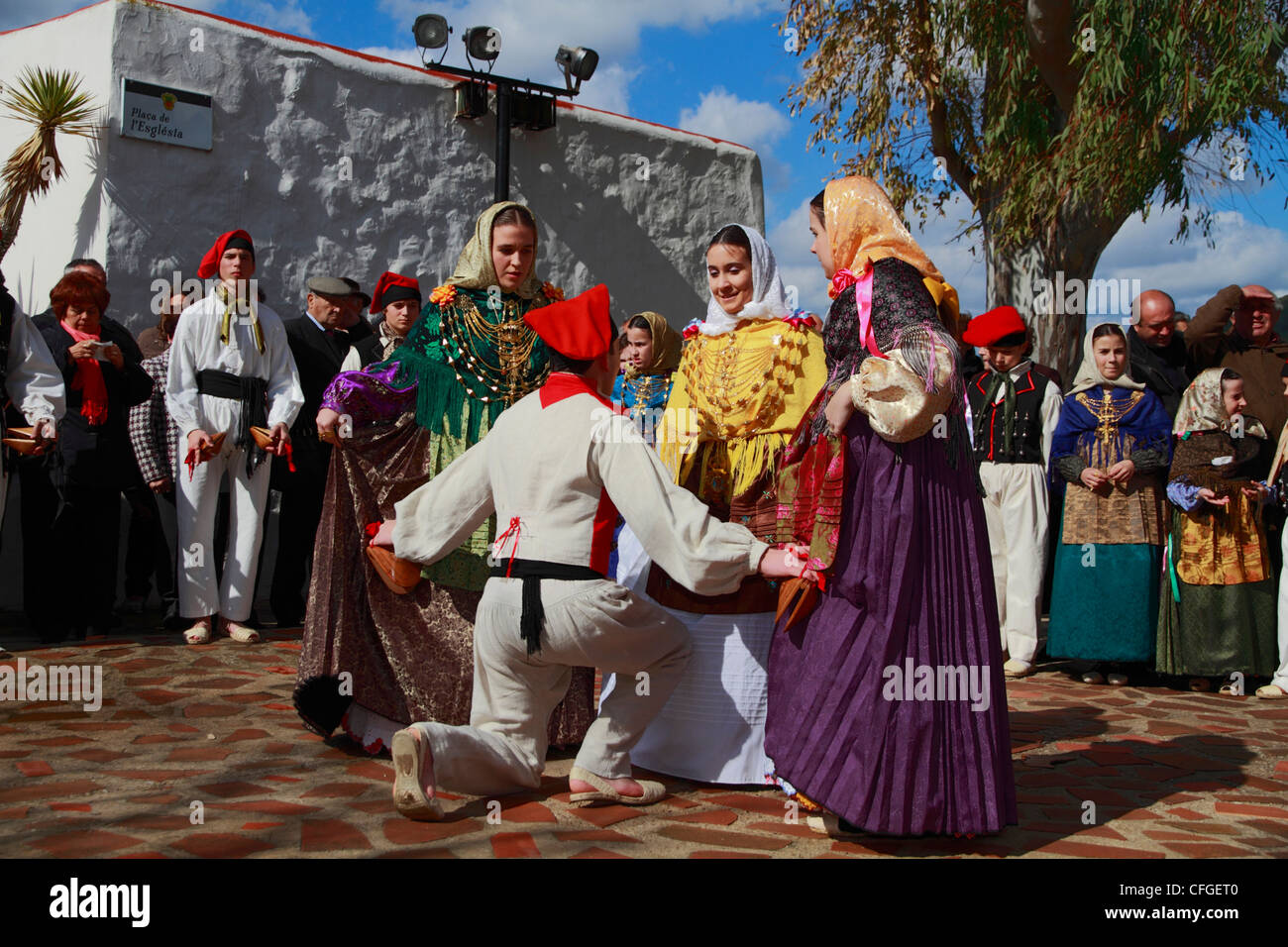 Members of a folklore group performing traditional dances, Spain