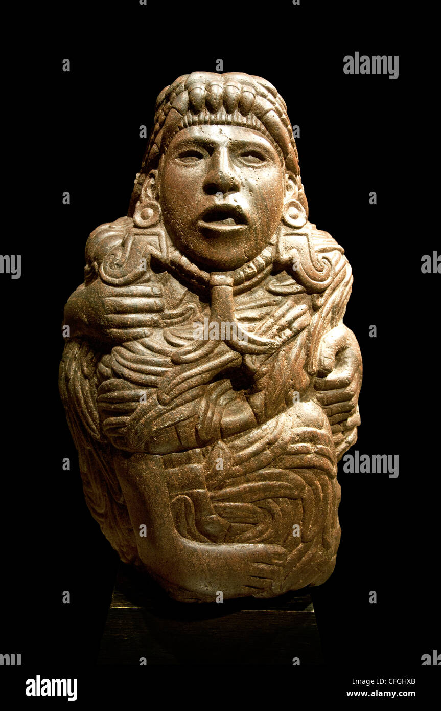 Aztec sculpture 1400-1520 Mexico Statue Quetzalcoatl  Mexican Stock Photo