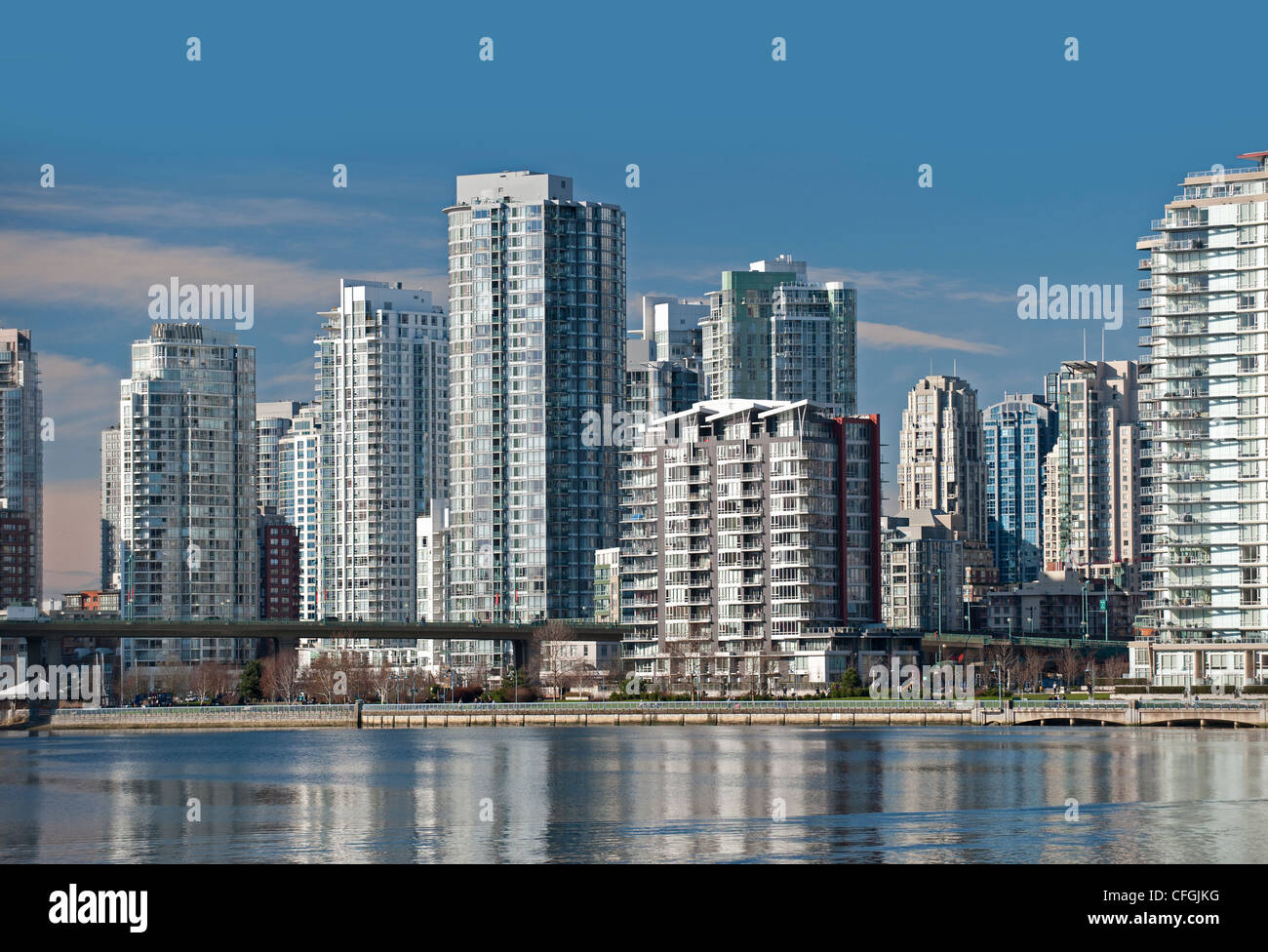 Modern luxury apartment buildings by the sea Stock Photo