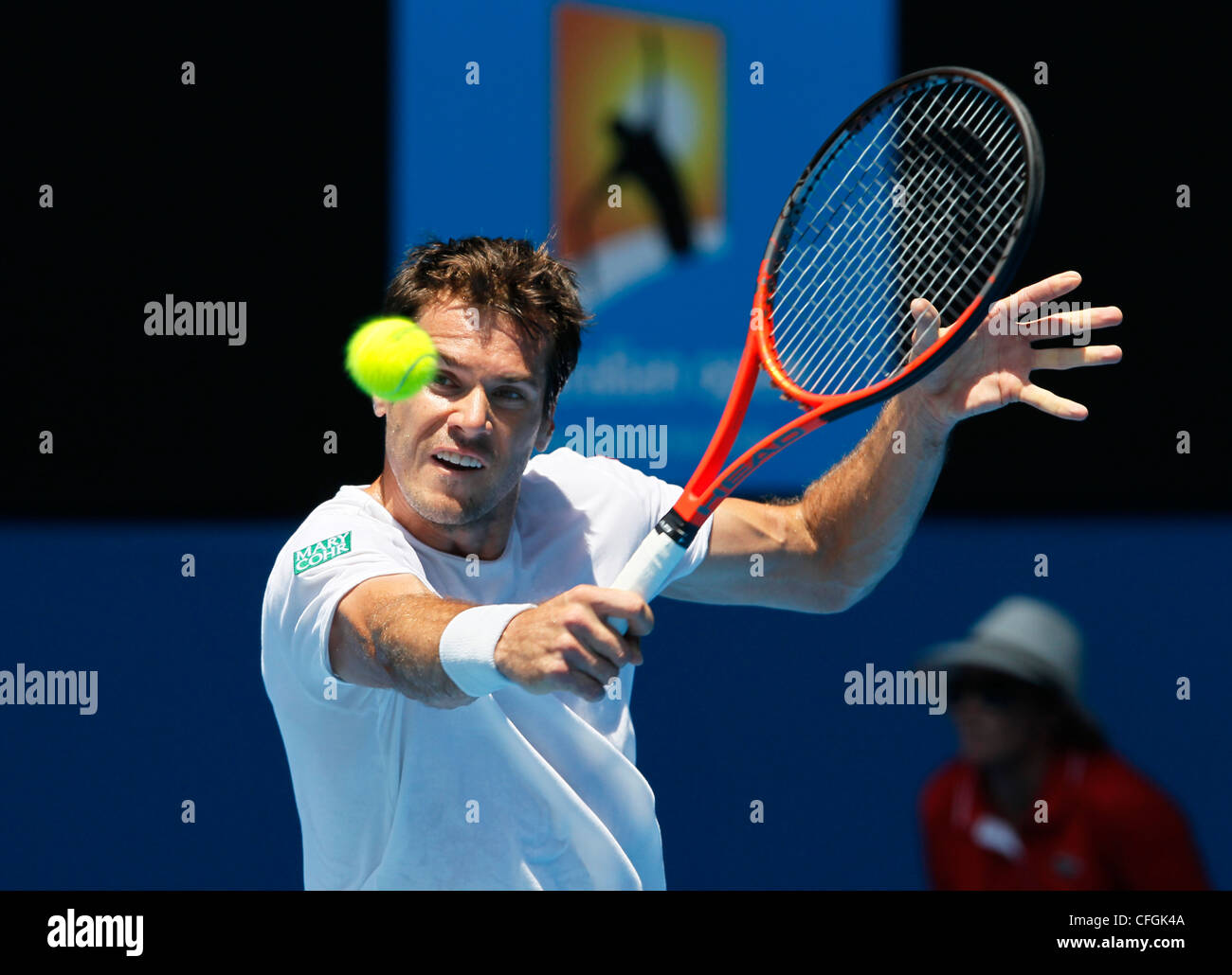Tommy Haas (GER) in action at the Australian Open 2012, ITF Grand Stock  Photo - Alamy