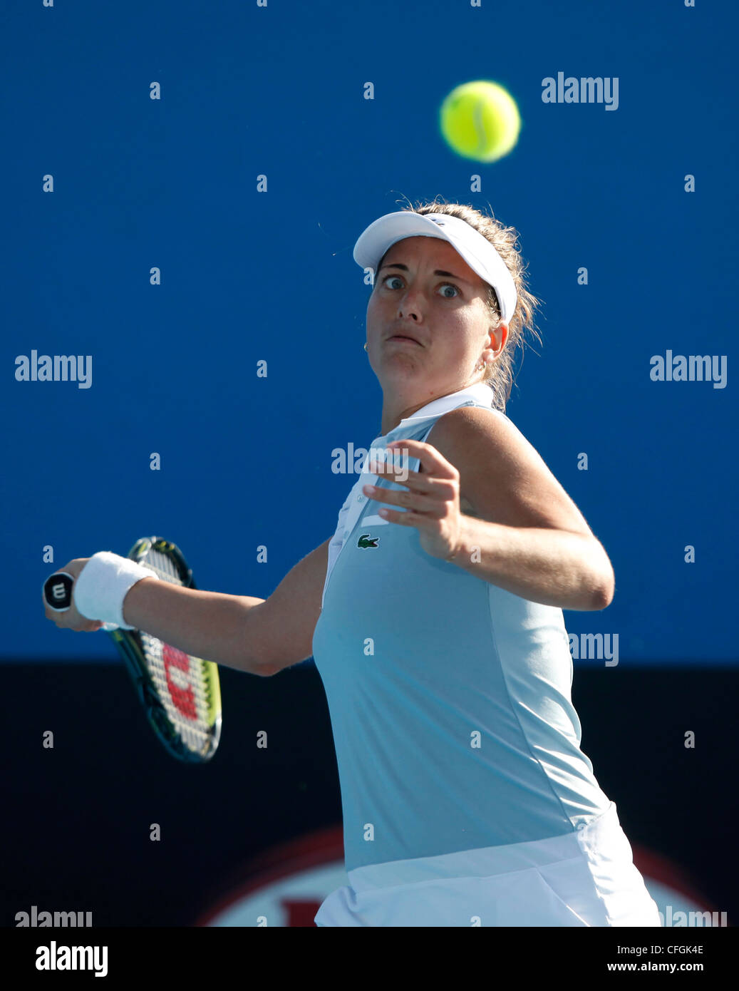 Petra Cetkovska(CZE) in action at the Australian Open 2012, ITF Grand
