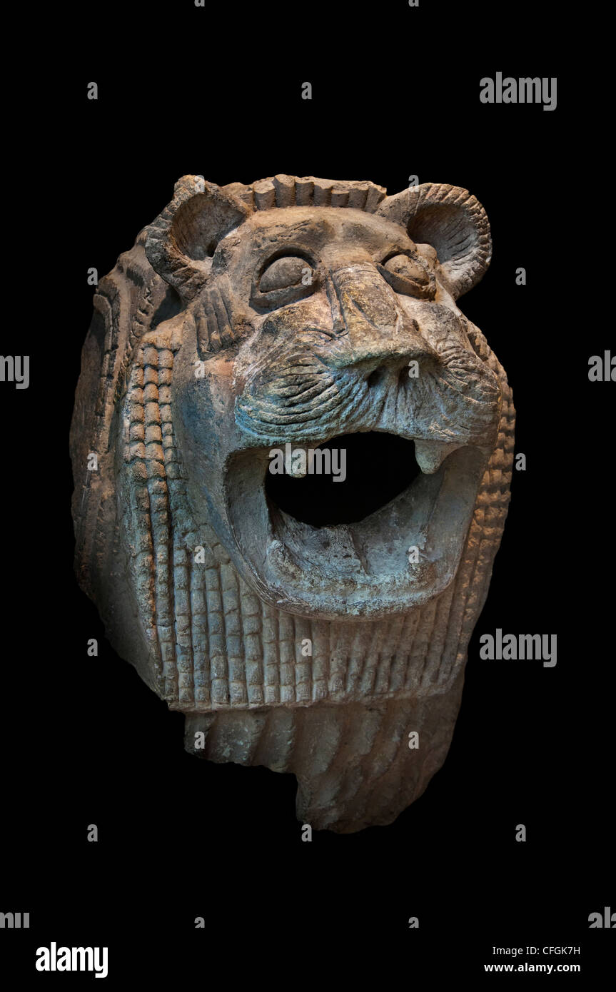 Head Lion Mesopotamia half 2 Second millennium 1500 BC Iraq Stock Photo