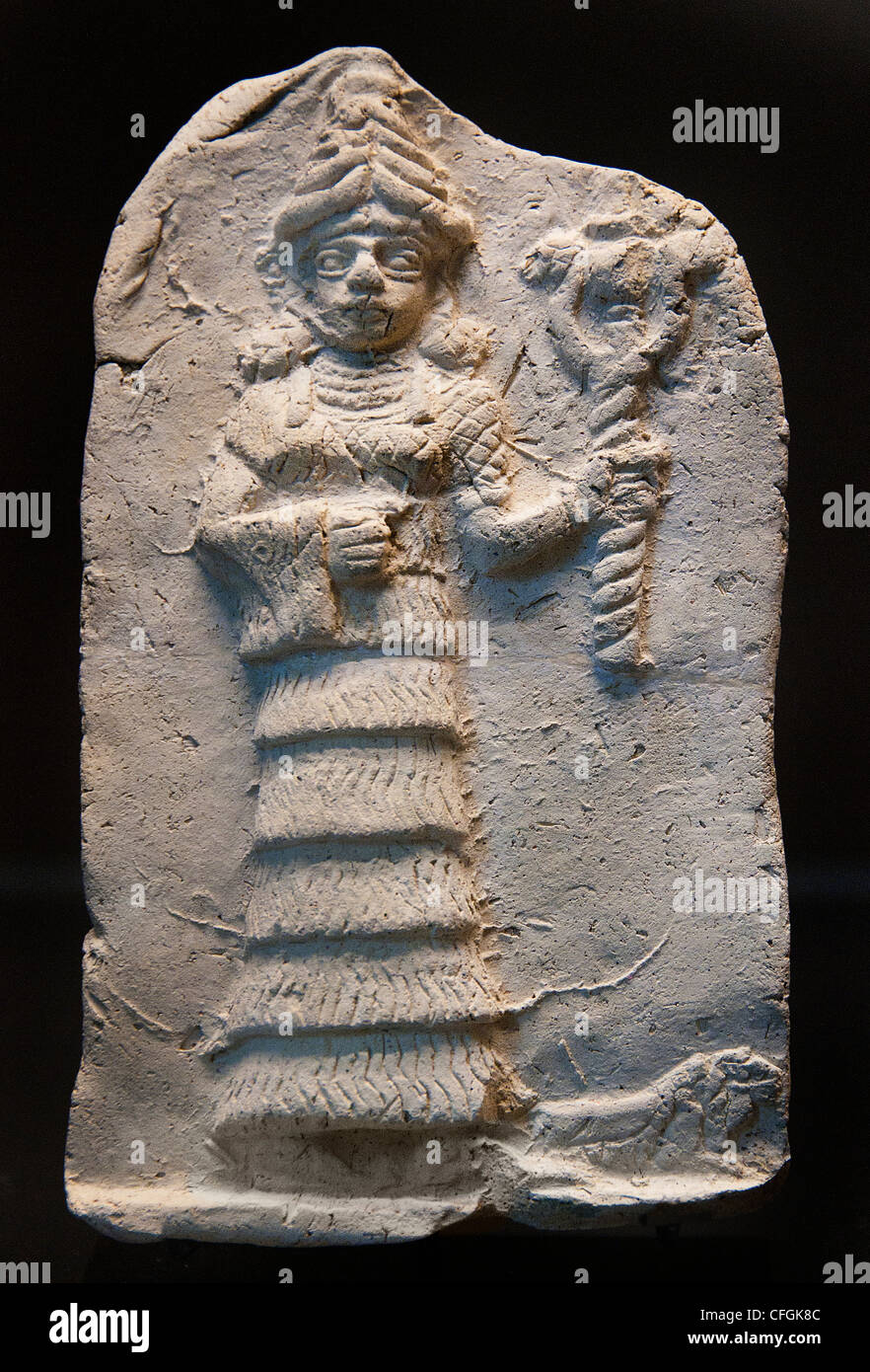 The Goddess Ishtar holding her weapon Eshnunna  Mesopotamia half 2 Second millennium 1500 BC Iraq Stock Photo