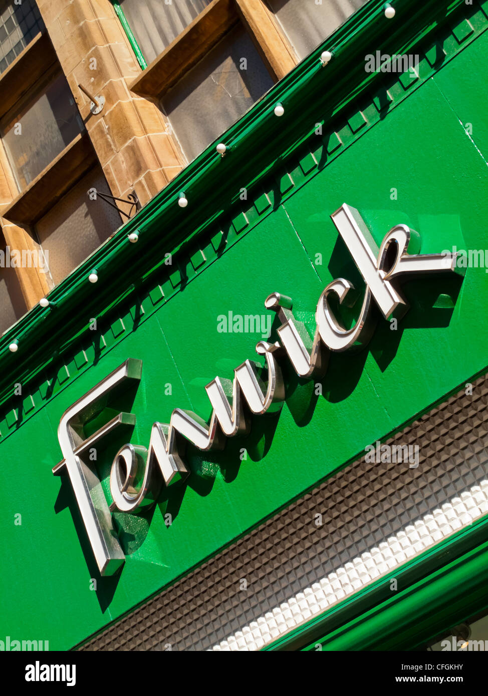 Sign outside Fenwick department store in Leicester City Centre Leicestershire England UK Stock Photo