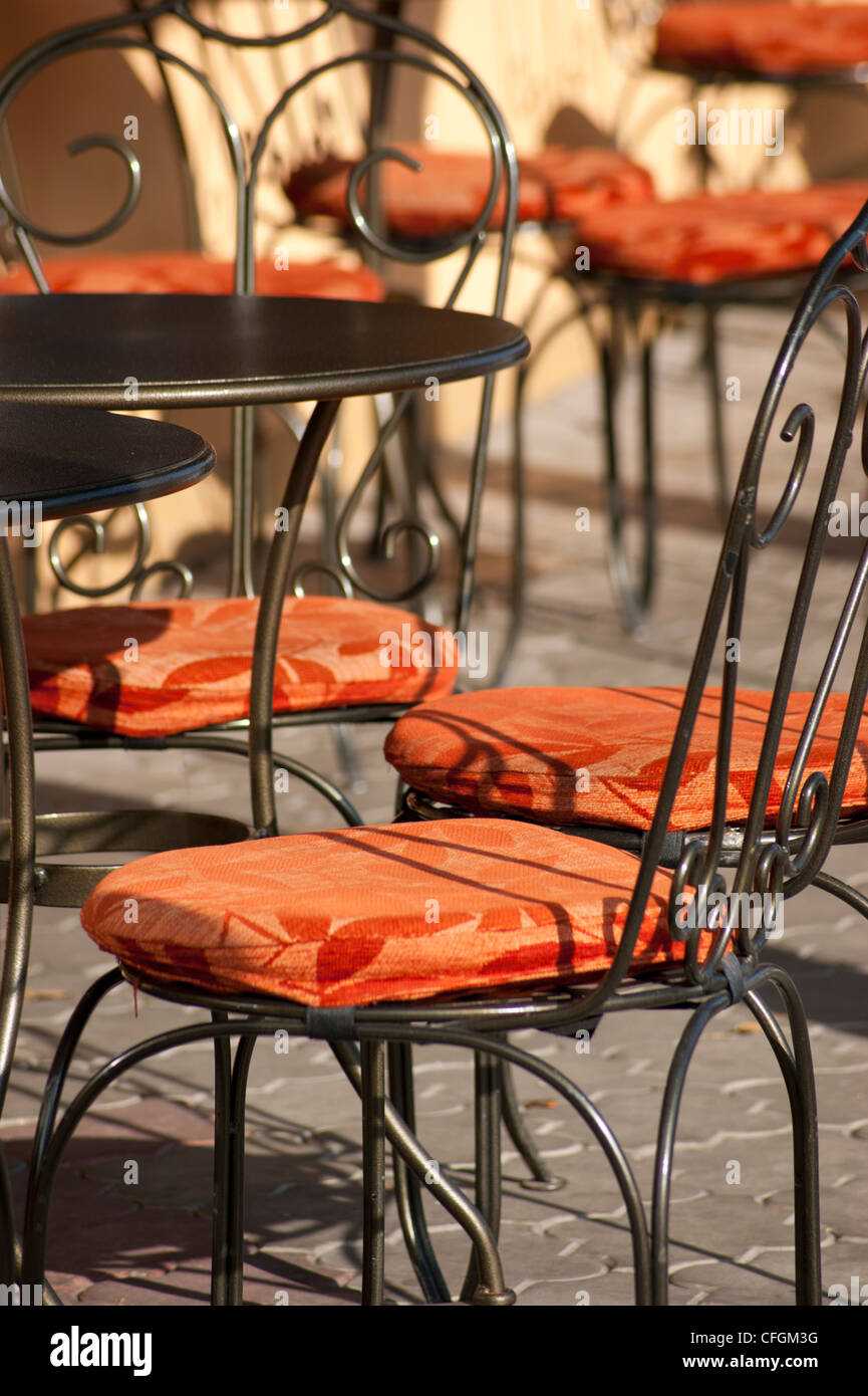Tables and chairs in restaurant Stock Photo Alamy