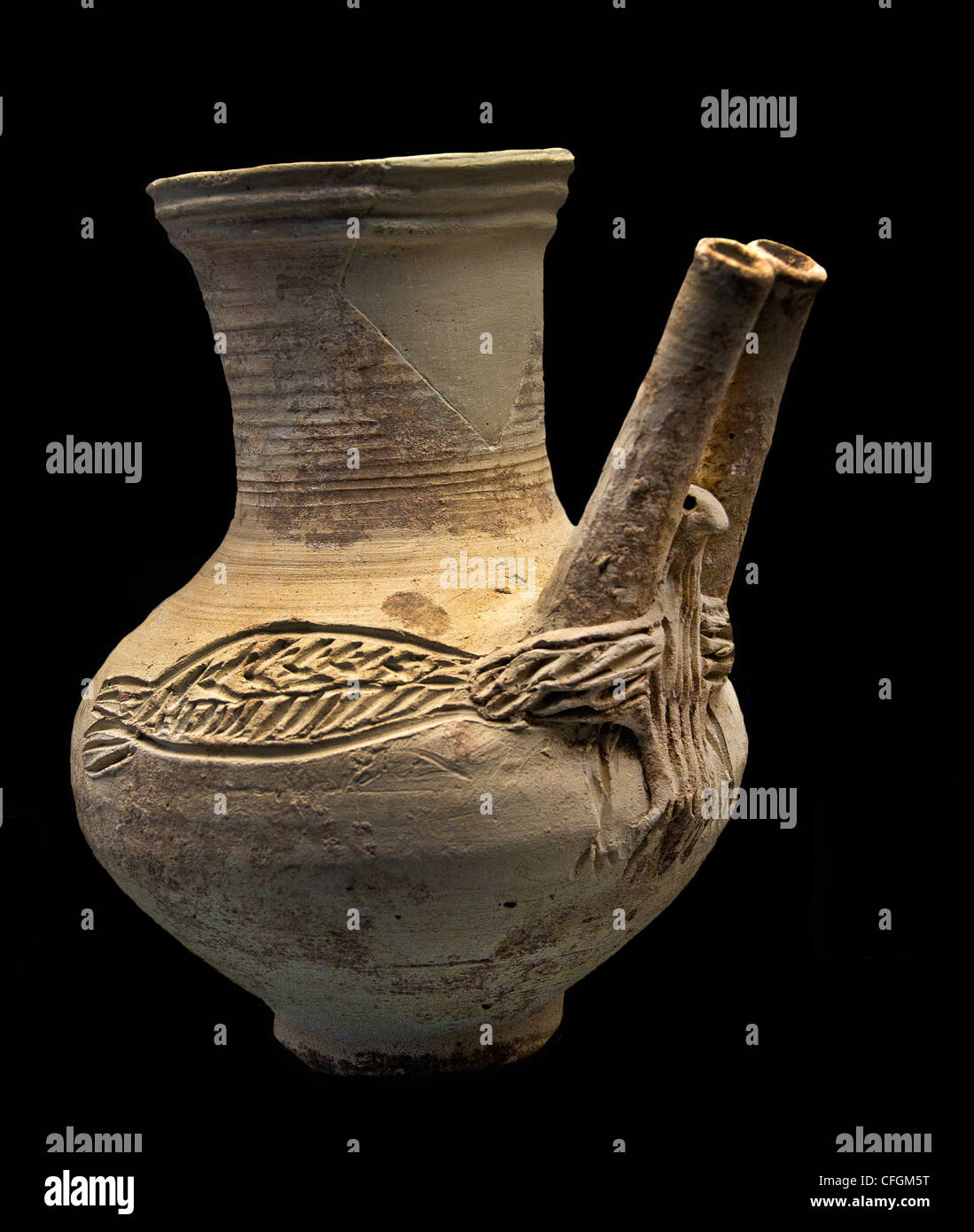 Syrian Stone Rituals Middle Bronze Age double-spouted ritual jar, archaeological site of ...