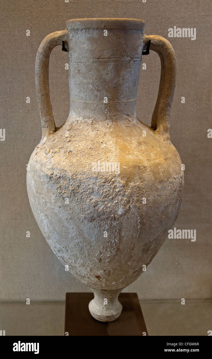 Terracotta Jug with a handle Hellenistic Period Ras Shamra Leukos Limen  Syria Syrian Stock Photo