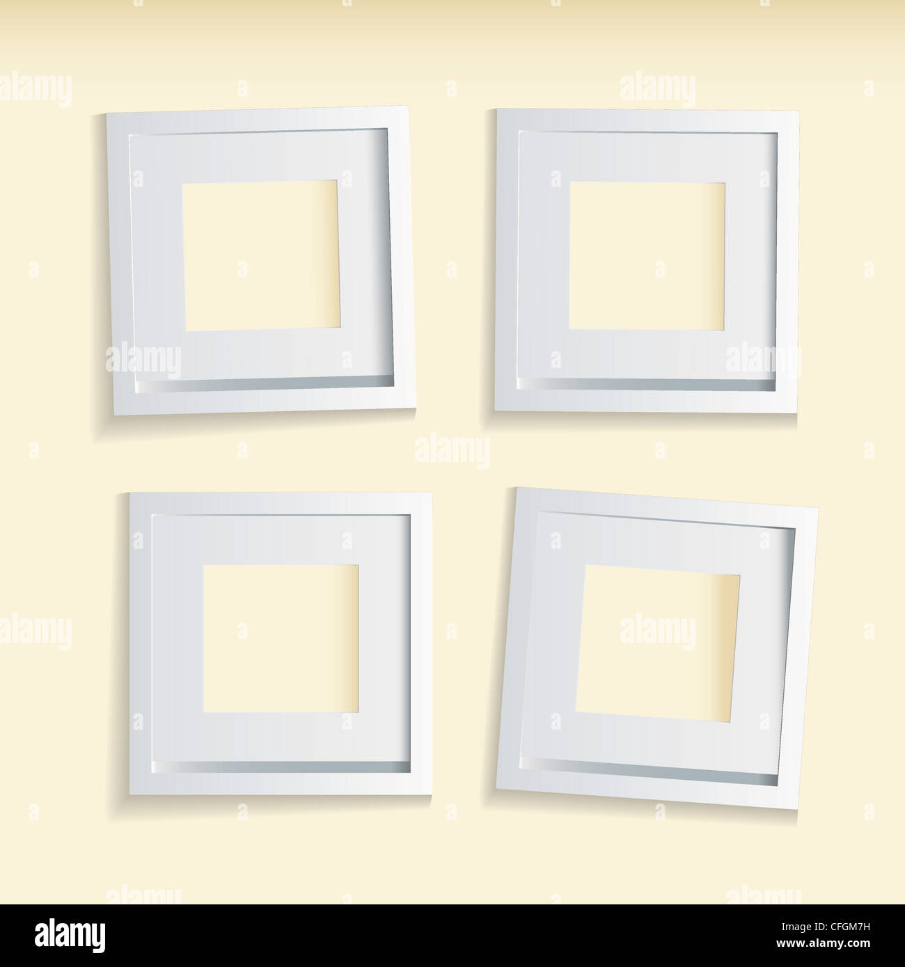 Four modern clean picture frames with beige background Stock Photo Alamy