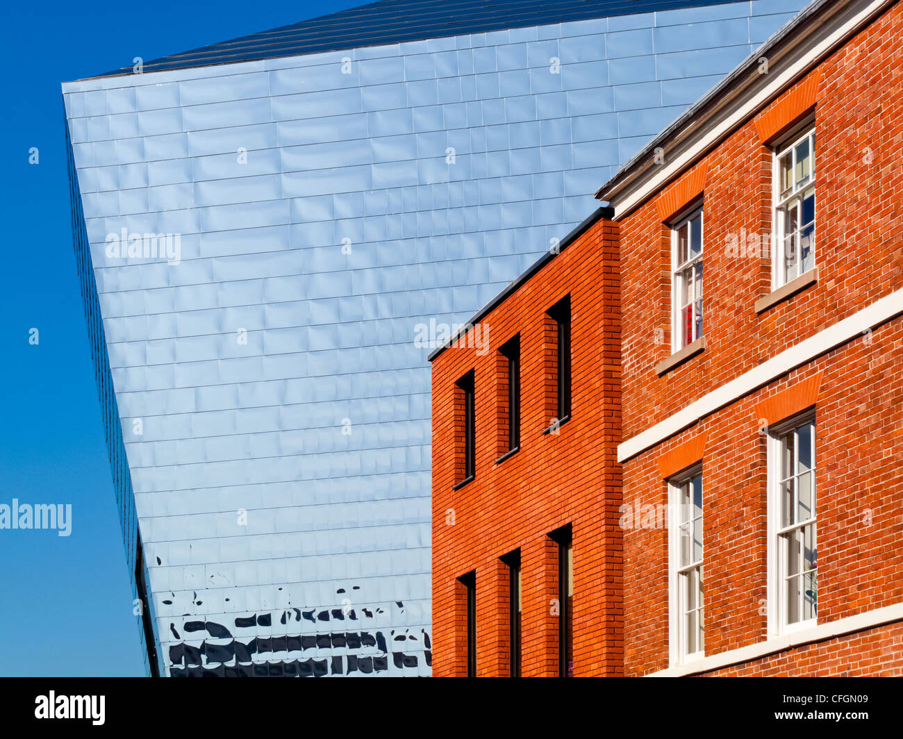 Glass fronted building in the Highcross shopping centre in Leicester