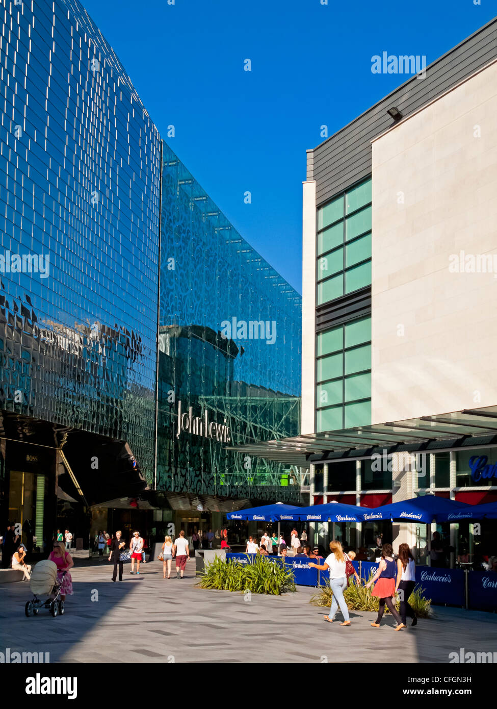 Glass fronted John Lewis building in the Highcross shopping centre in ...