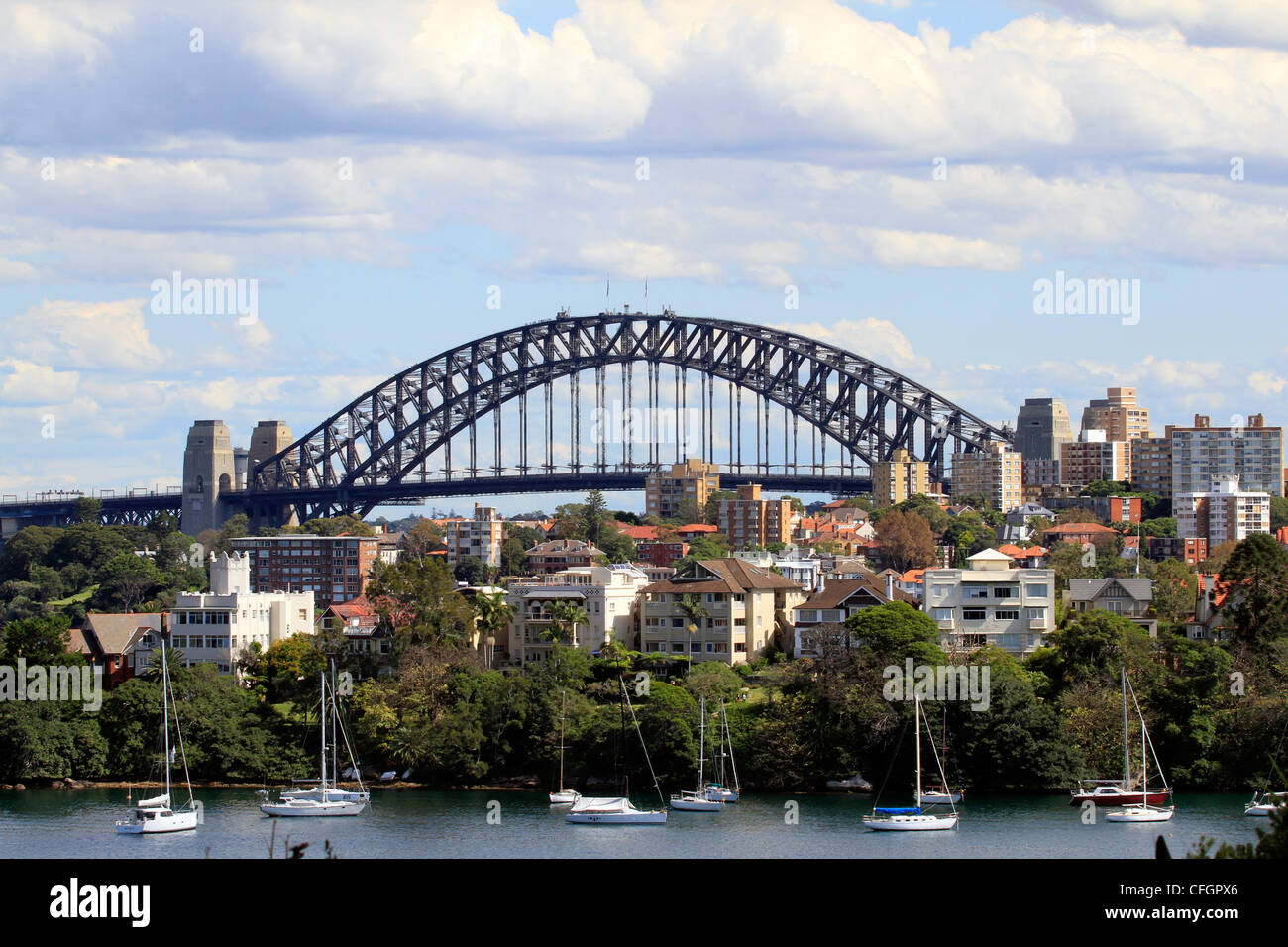 Sydney Harbour Bridge from Darling Harbour, Sydney. New South Wales