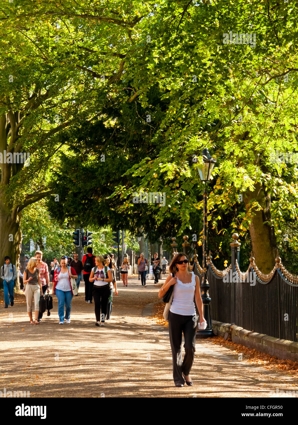 Leicester New Walk a pedestrian path in Leicester city centre laid out