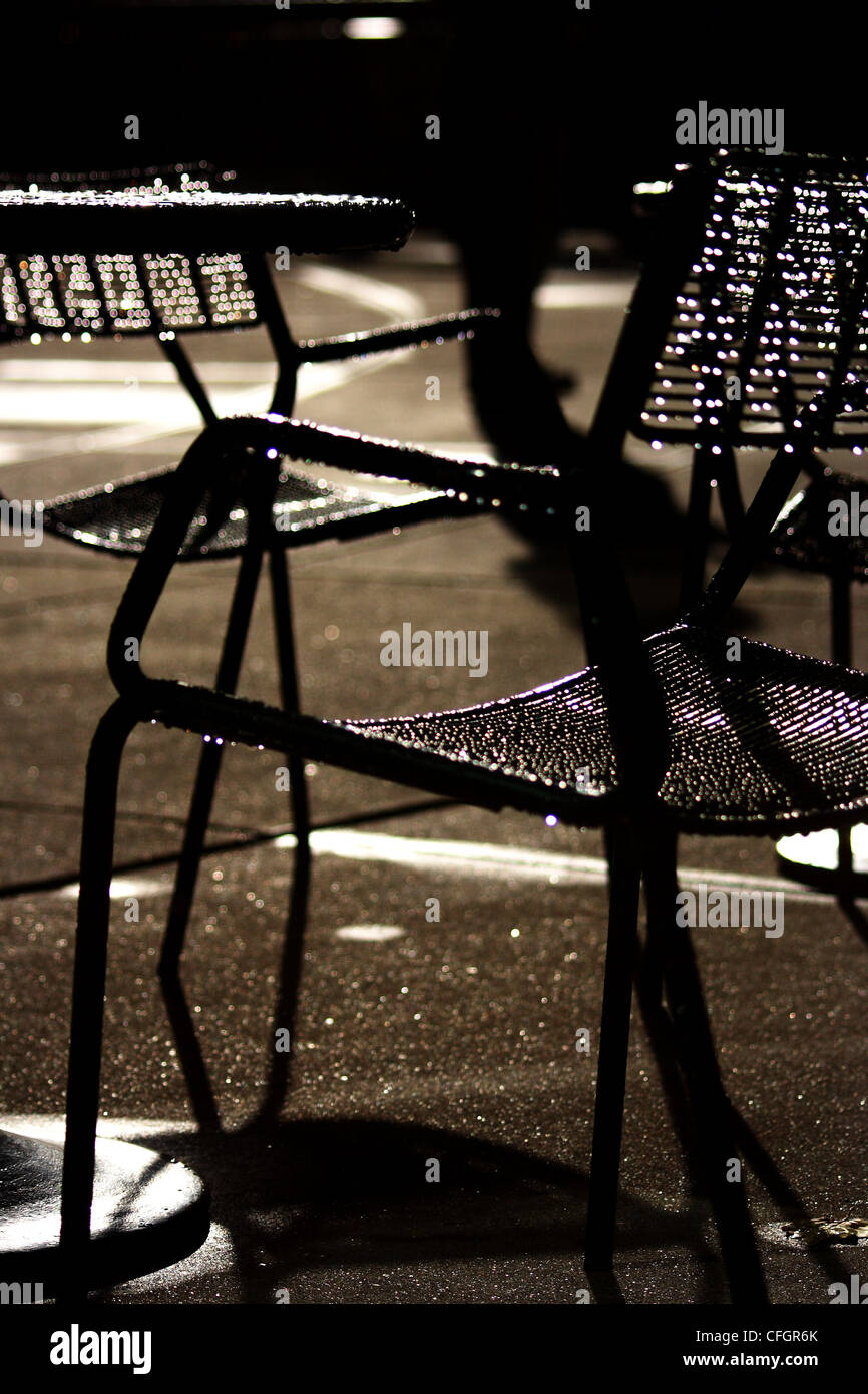 Chair in rain Stock Photo Alamy