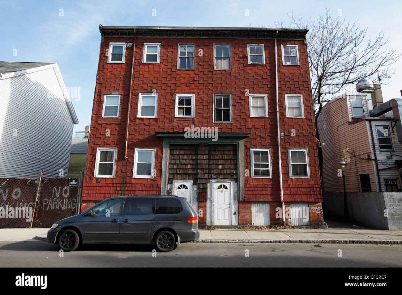 A house needing repair, East Boston neighborhood of Boston, Massachusetts Stock Photo