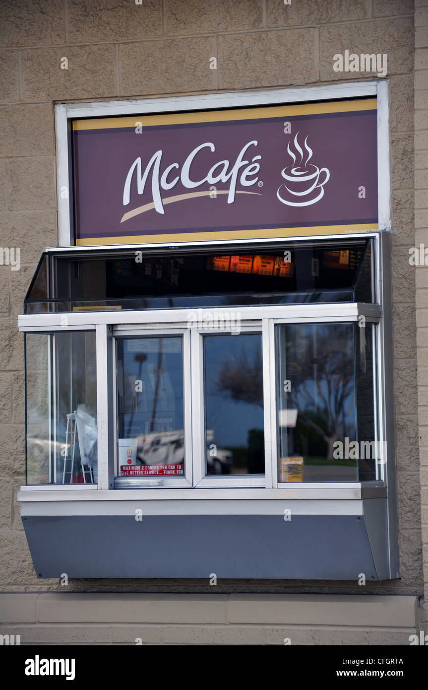 McCafe McDonald's drive thru window, USA Stock Photo - Alamy