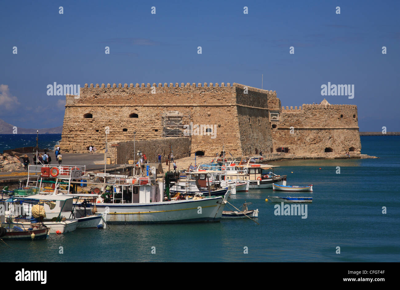 Rocco al Mare, Venetian Fortress, Old Harbour, Iraklion, Crete, Cyclades, Greece Stock Photo