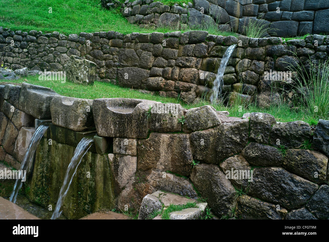 Tampumachay, an archaeological site associated with the Inca Empire. Stock Photo