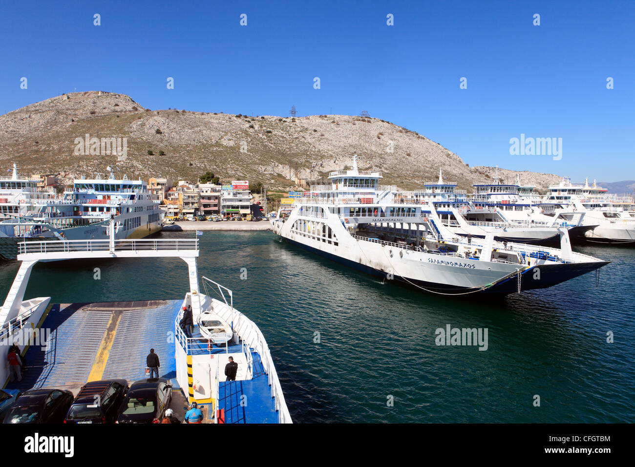 greece saronic islands salamina a view of the port of paloukia Stock Photo  - Alamy