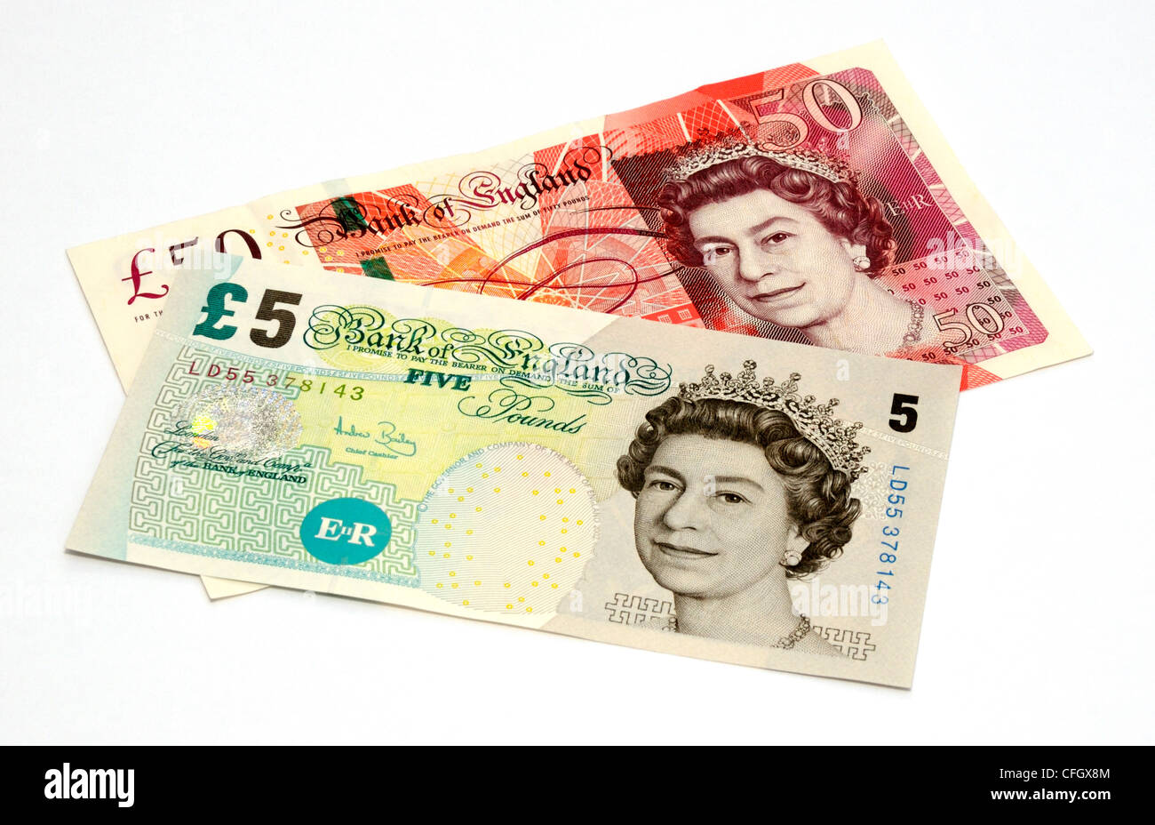 Great Britain UK pound bank notes. Stock Photo