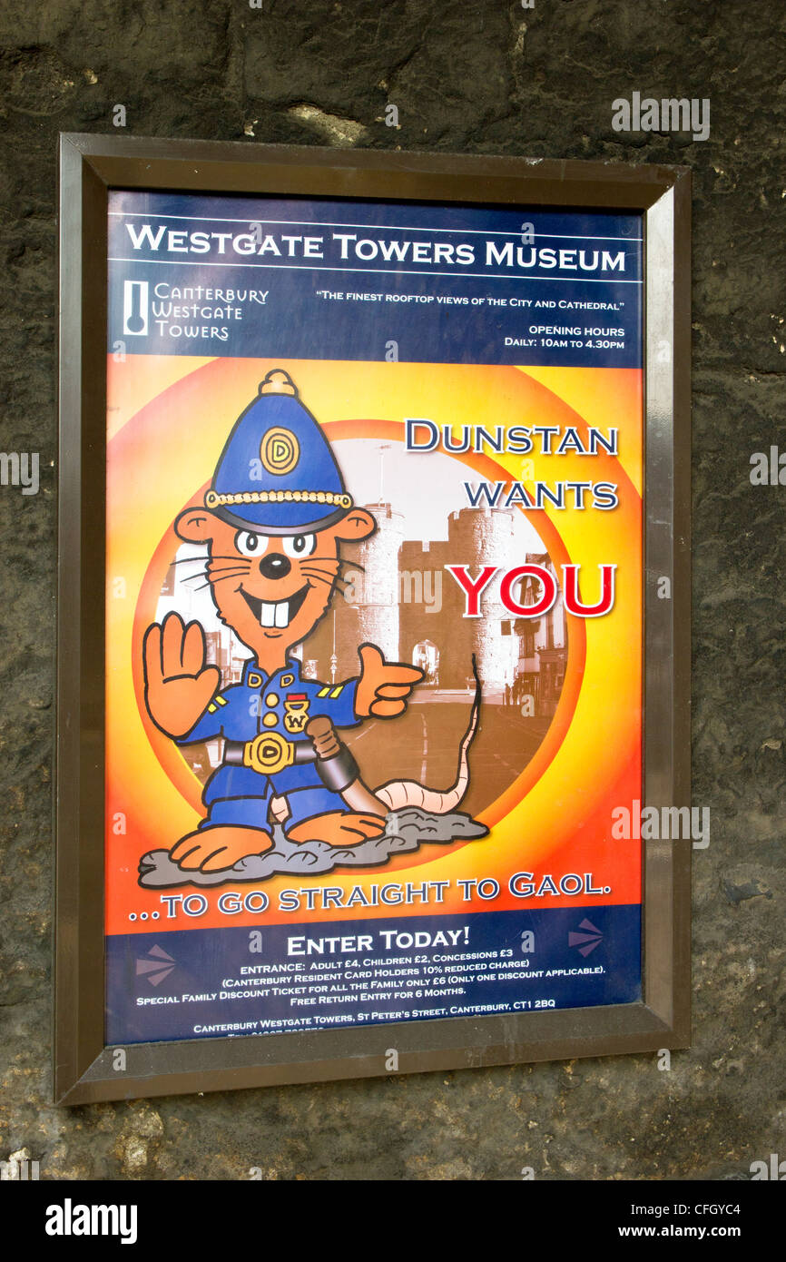 Canterbury Kent UK Westgate Towers Museum Sign Stock Photo Alamy