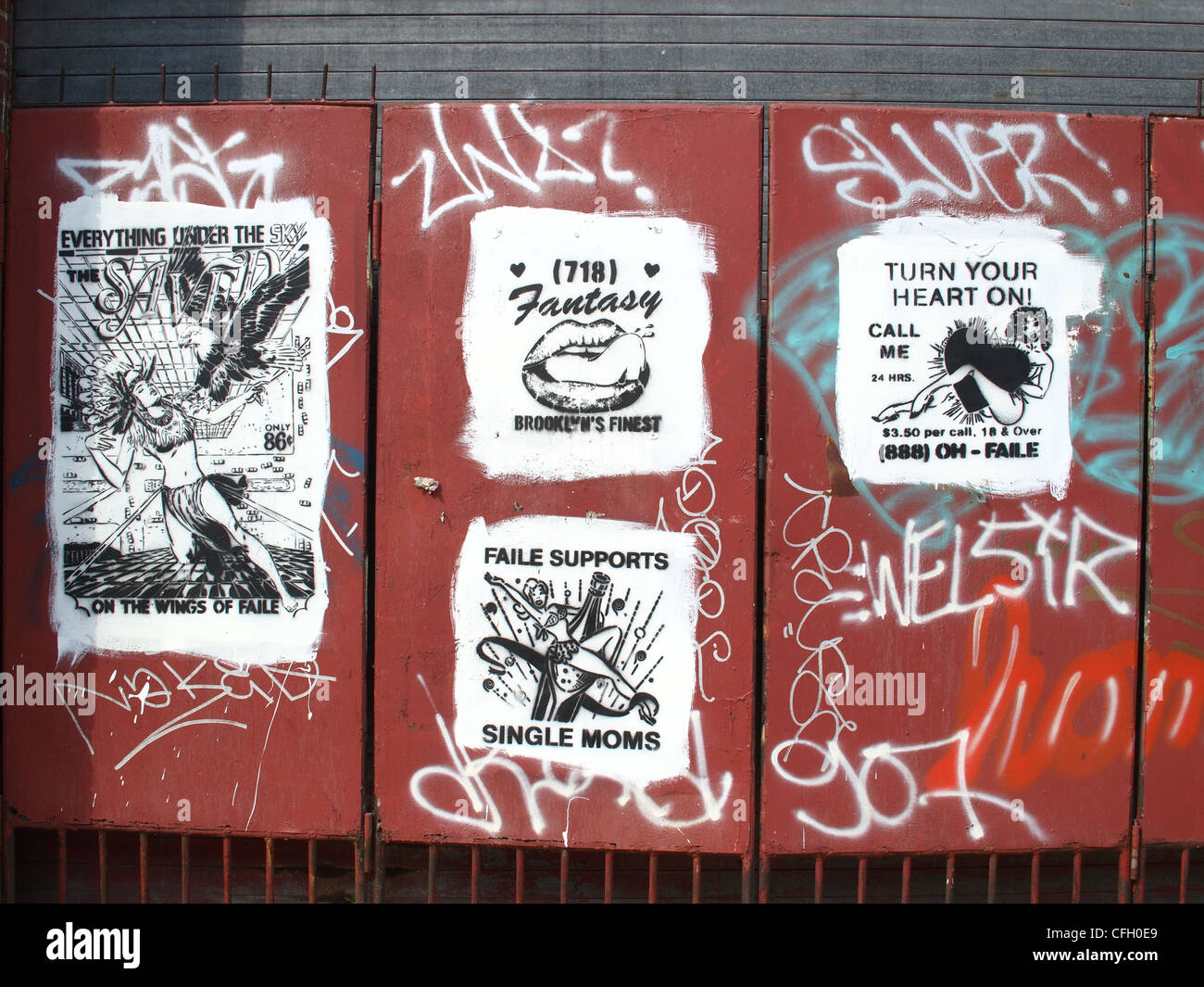 Wall art by artist collective Faile, Brooklyn, New York Stock Photo Alamy