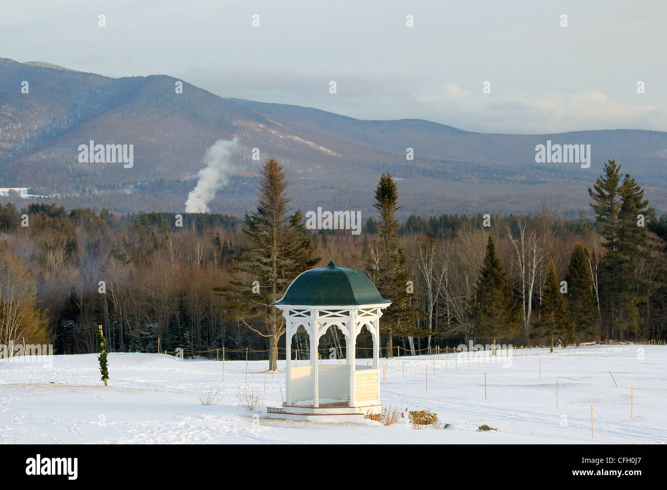 Gazebo outside Mountain View Grand Resort and Spa, Whitefield, New Hampshire Stock Photo