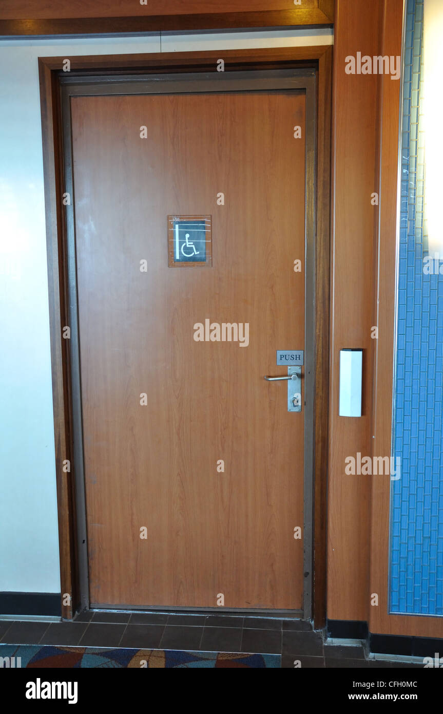 Handicap bathroom door on cruise ship Stock Photo Alamy