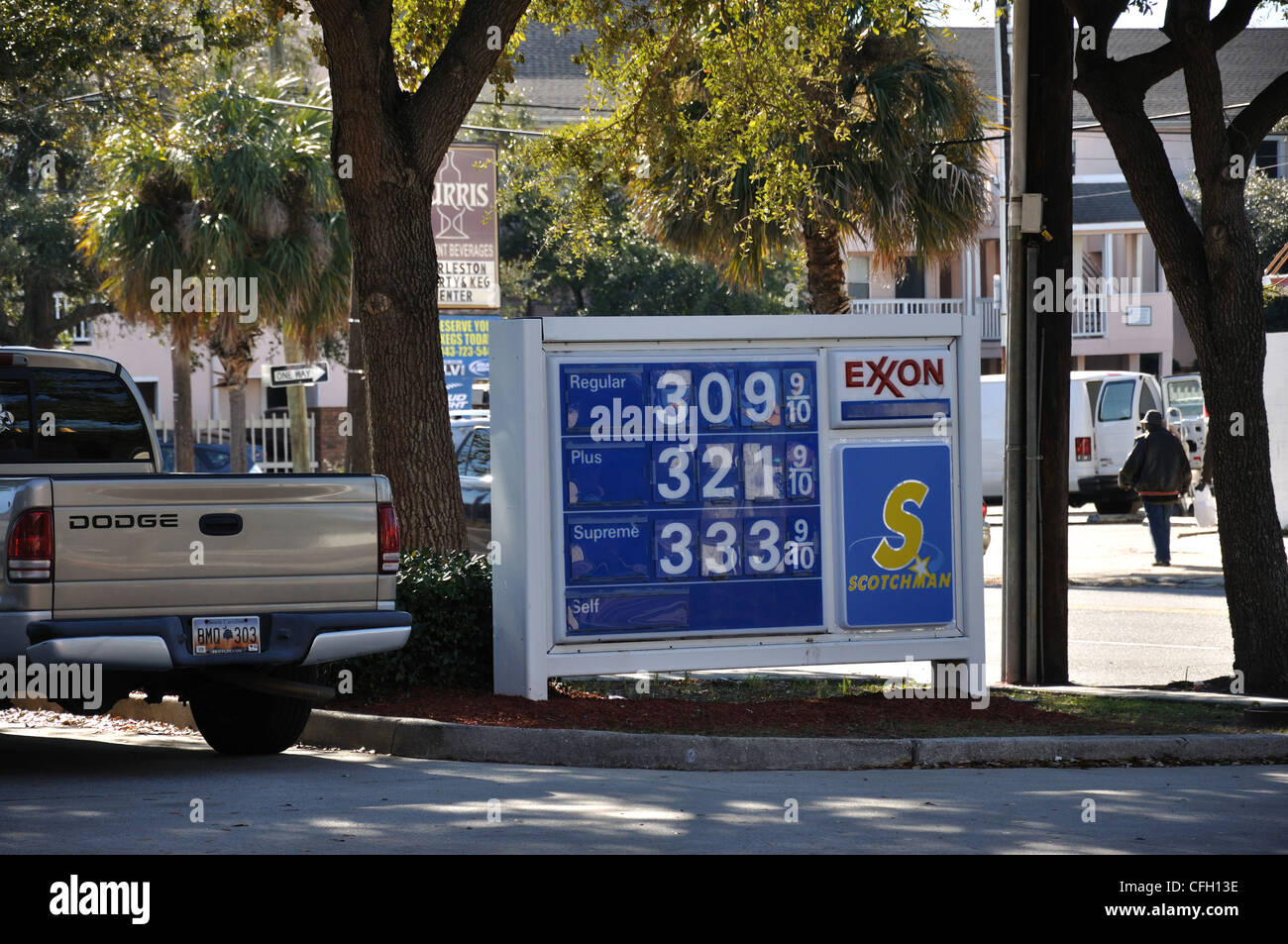 Exxon gas station Stock Photo