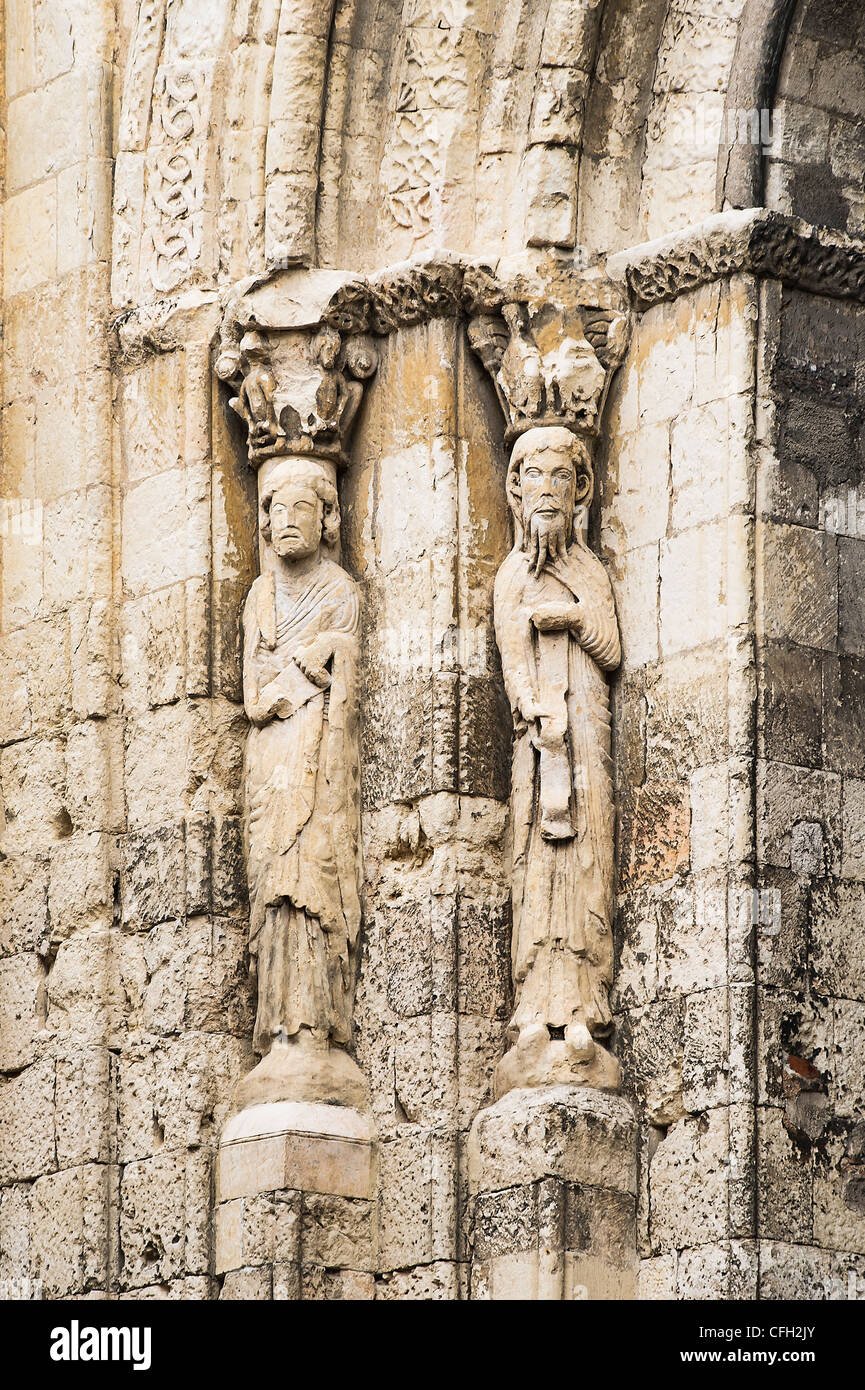 Exterior saint figures, Church of San Martin, Segovia, Spain Stock Photo
