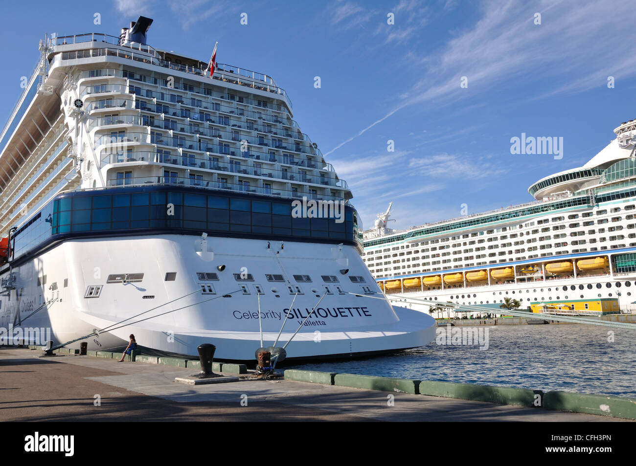 Cruise ships docked in Nassau, Bahamas Stock Photo Alamy