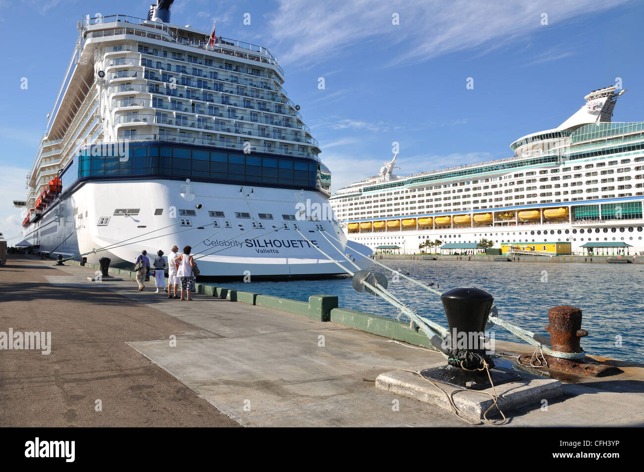 Cruise ships docked in Nassau, Bahamas Stock Photo Alamy
