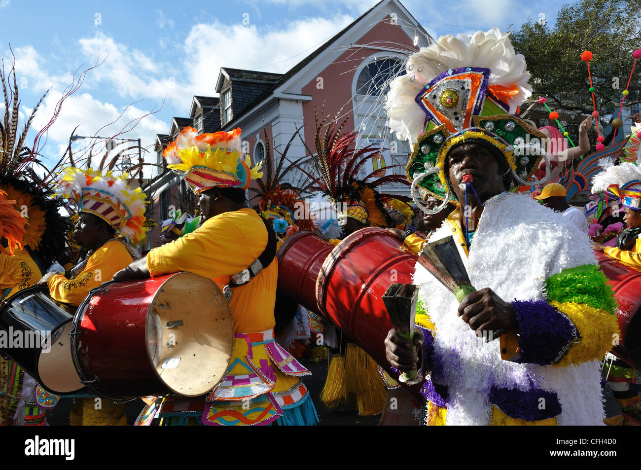 Junkanoo Parade - New Year's carnival in Nassau, Bahamas Stock Photo